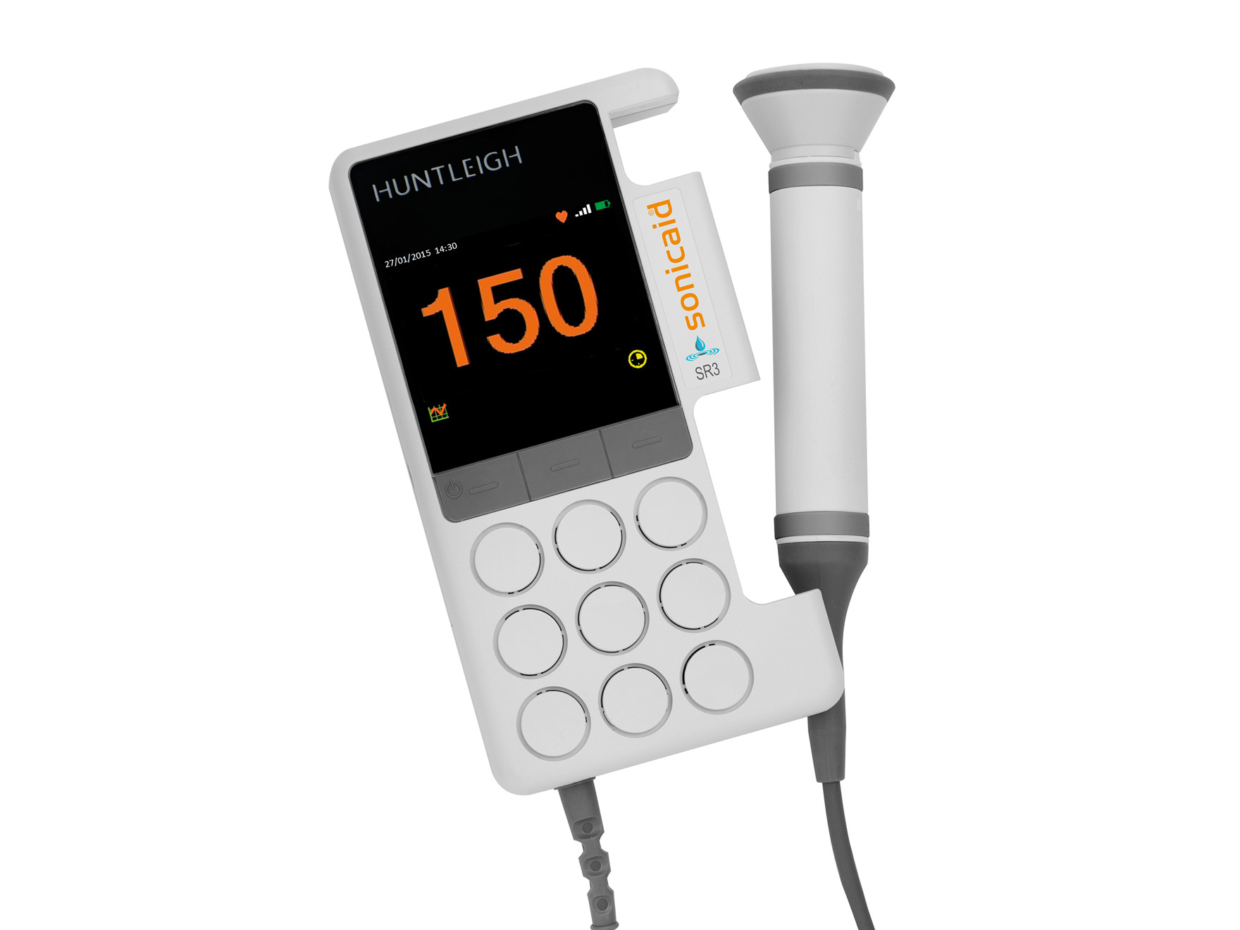 SR3-R Digitale foetale Doppler oplaadbaar met kleuren- scherm en vaste 3 mhz sonde