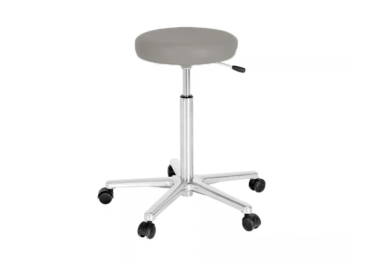 Tabouret met zwenkwielen - grijs - hoogte instelbaar 59-85 cm - 1 st