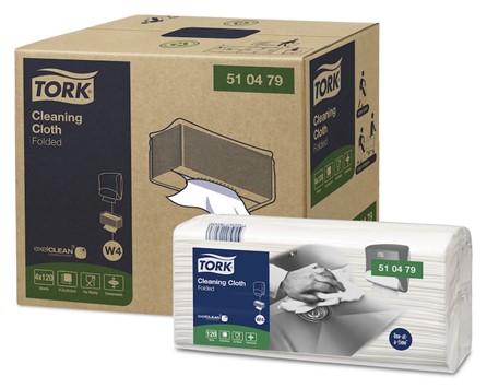 Tork W4 gevouwen reinigingsdoeken - 1-laags - wit - 120 st