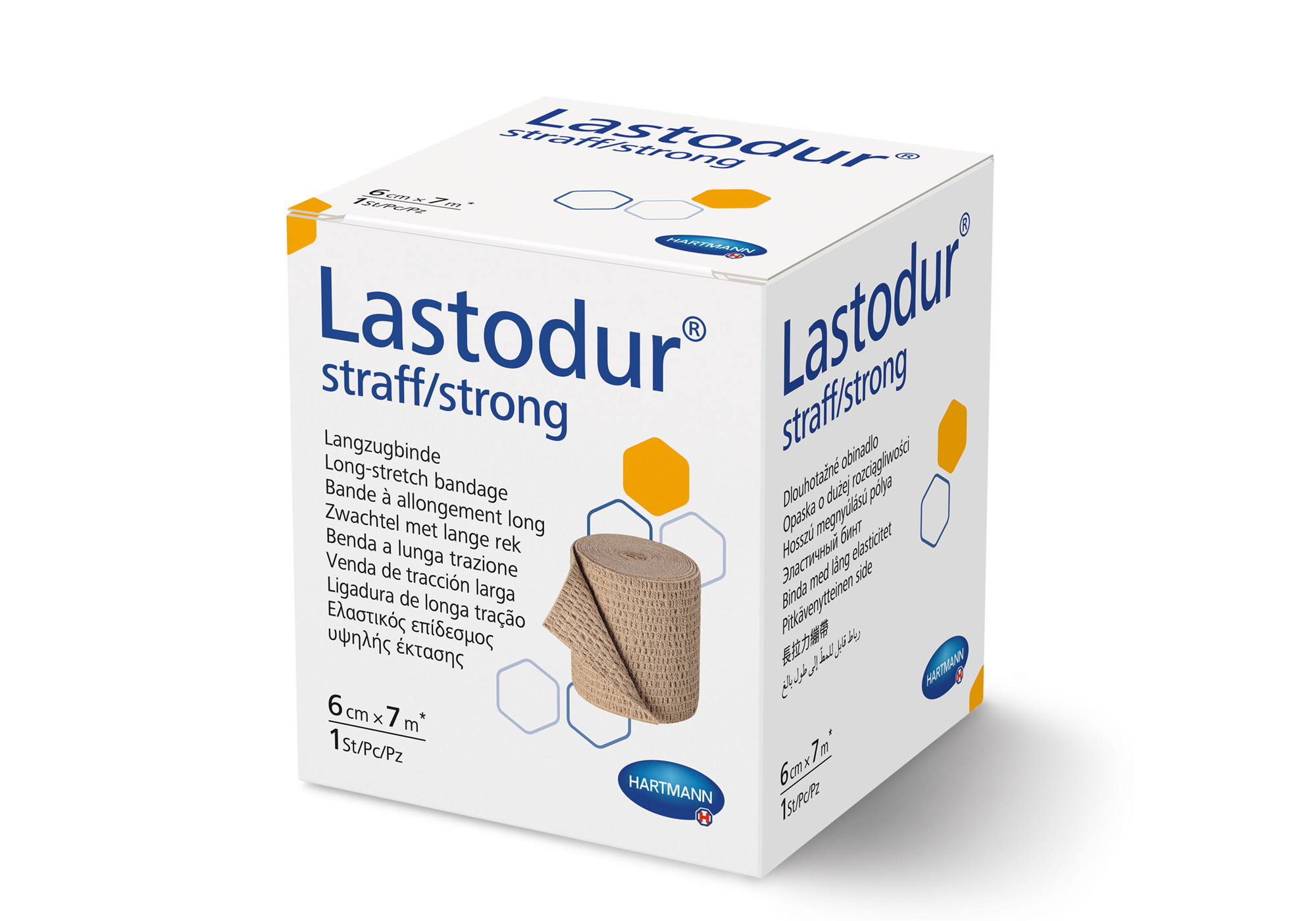 Lastodur® strong - elastische lange rek zwachtel - huidskleur - 6 cm x 7 m - 1 st