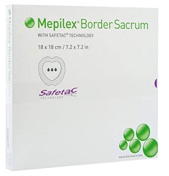 Mepilex® border sacrum - 18 x 18 cm - stérile - 1 x 5 pcs