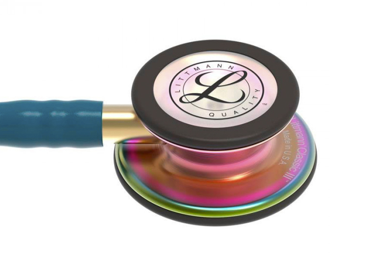 3M™ Littmann® Classic III stethoscoop - caraïbisch blauw - regenboog - 1 st