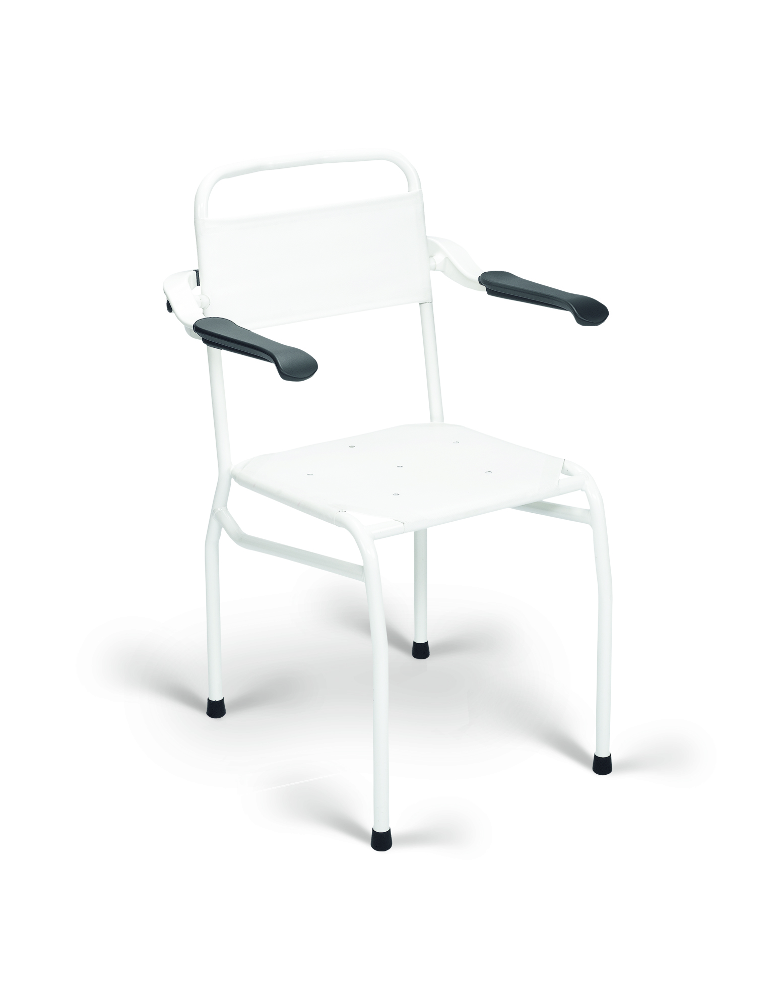 Chaise douche hauteur d'assise 54 cm - acier revêtu - blanc - 1 pc