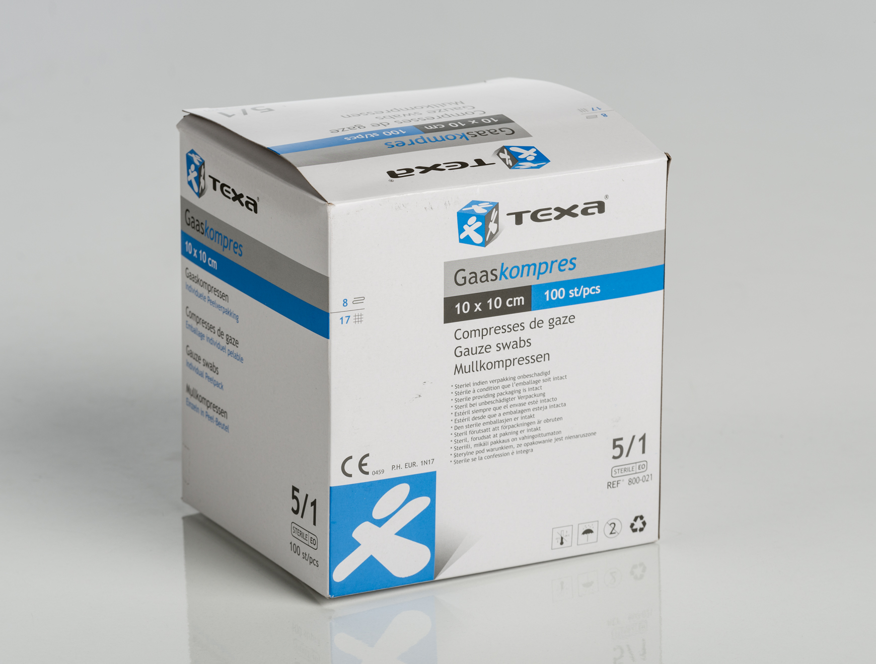 Texa® gaaskompressen - steriel - 10 x 10 cm - 100 x 1 st