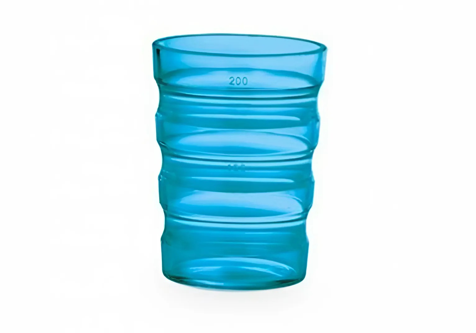 Rillenbeker - transparant blauw - 200 ml - 1 st