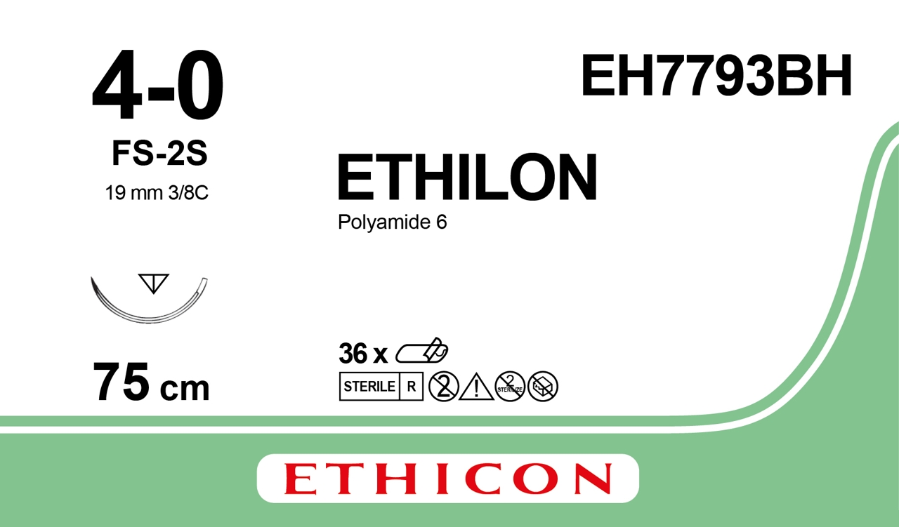 ETHILON™ hechtdraad 4/0 - 19 mm - 75 cm - EH7793BH - 1 x 36 st