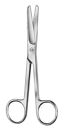 Chirurgische schaar recht - stomp/stomp - 20 cm - 1 st