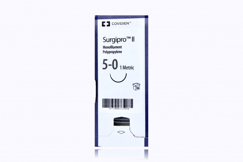 Surgipro™ fil de suture - aiguille 1/2 17 mm - 5/0 - 75 cm - bleu - 36 pcs