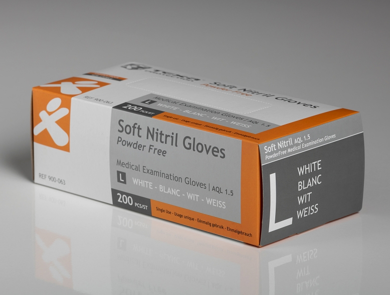 Handschoenen Soft Nitril - poedervrij - niet-steriel - wit - L - 1 x 200 st