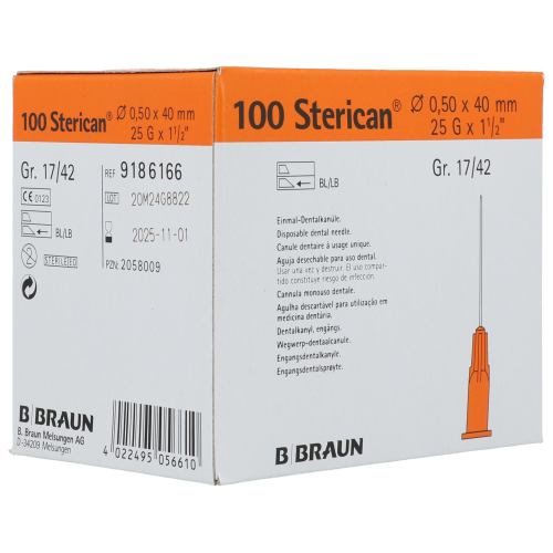Sterican® - dentale naalden - 25G x 1/2" - oranje - 1 x 100 st
