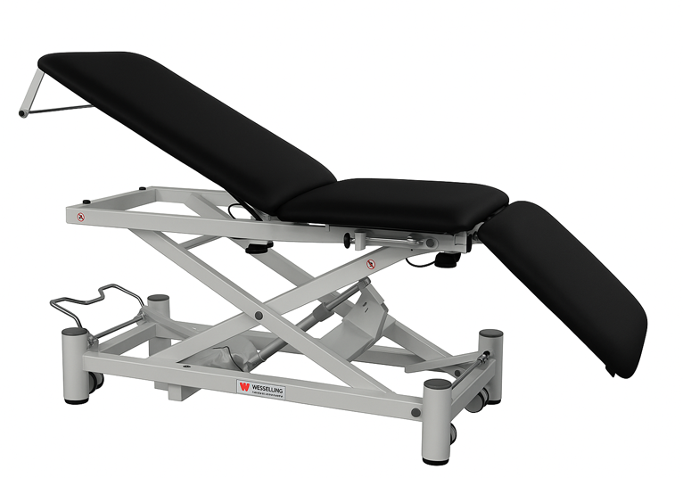 Set Praxis 3 met elektrische rugkleuning - elektrisch met dubbele handschakelaar - incl. Papierrolhouder, Nekkussen, Tabouret Saar - 70 cm - kleur Fresh