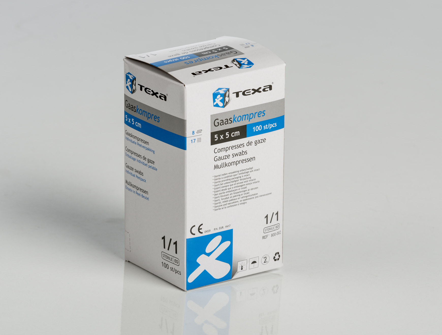Texa® gaaskompressen - steriel - 5 x 5 cm - 100 x 1 st