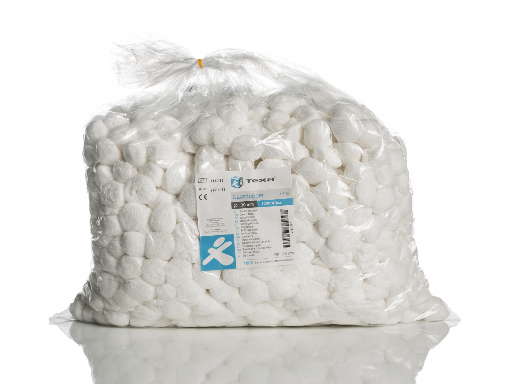 Tampons de gaz - non-stérils - 30 x 35 mm - 1 x 1000 pcs