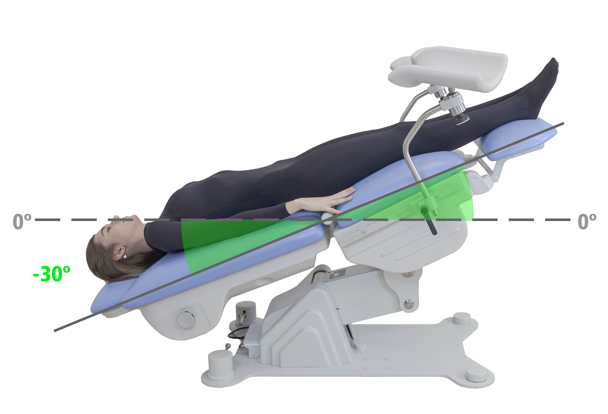 Fauteuil d'examen gynécologique OP-MH+ avec dôme ergonomique + repose-jambes – 1 pc