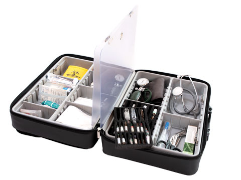 Mallette médicale Nova - 46 x 33 x 18 cm - cuir - noir - 1 pc