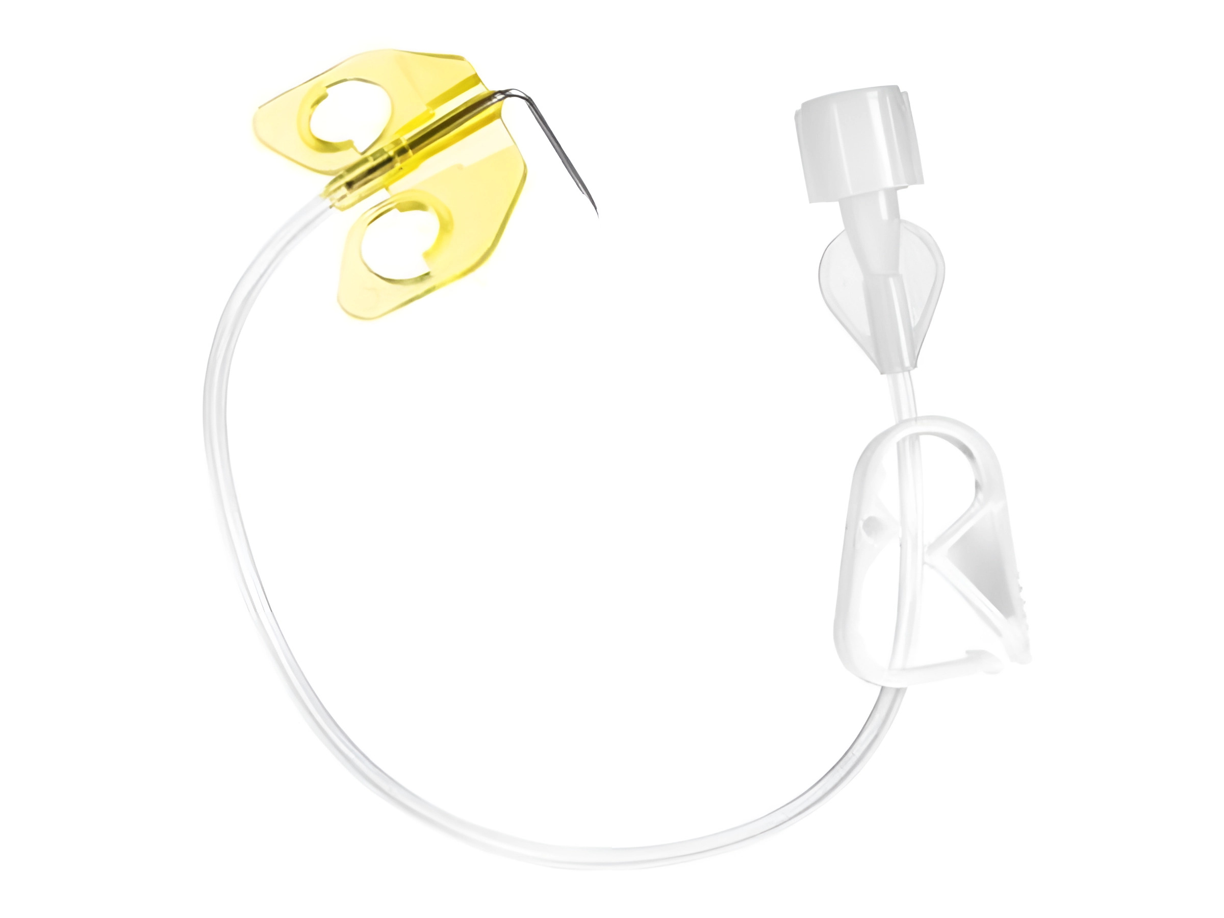 Surecan® - aiguilles à ailettes - guide 20 cm avec clamp - 20G x 30 mm - jaune - 1 x 15 pcs