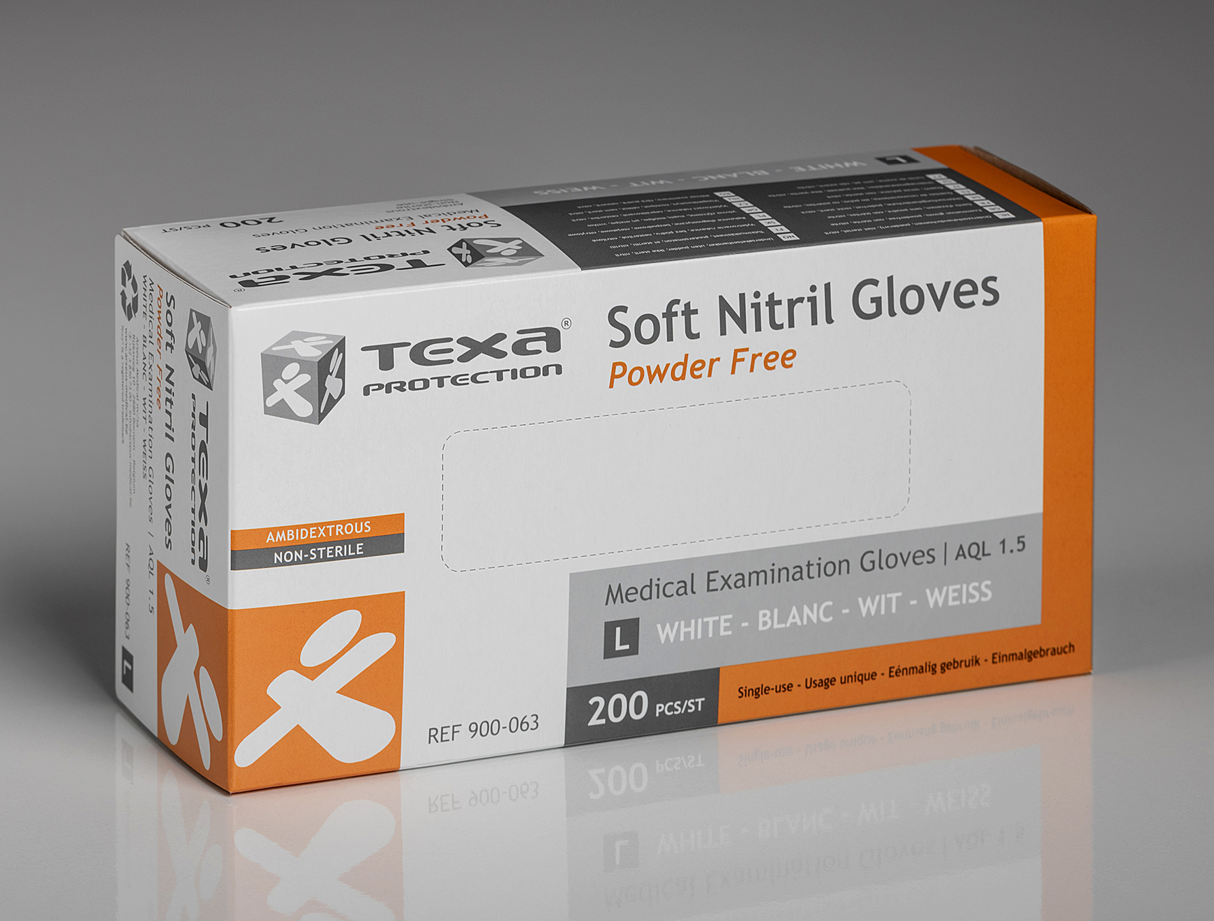 Handschoenen Soft Nitril - poedervrij - niet-steriel - wit - L - 1 x 200 st