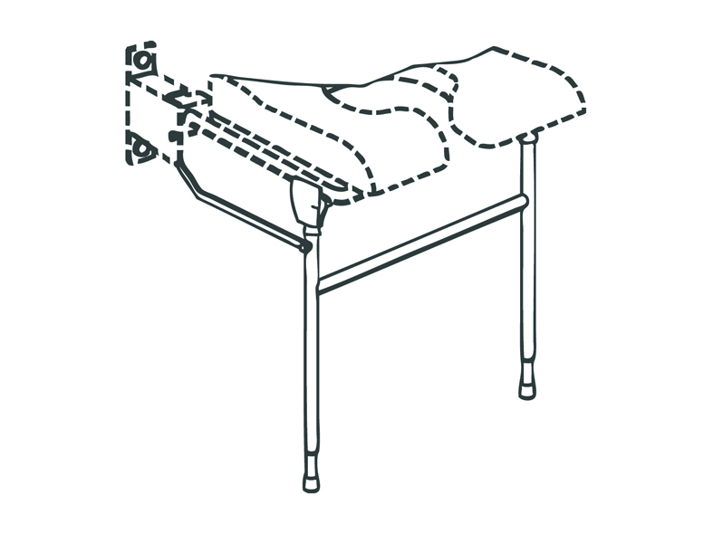 Steunpoot dubbel douchezit - RVS/wit - 1 st