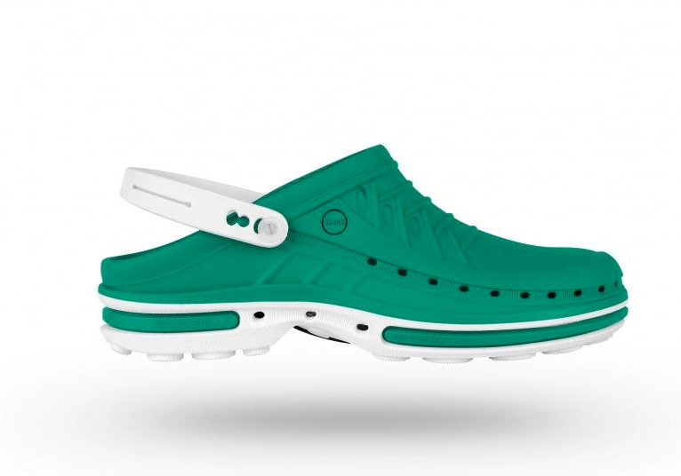 Sabot Clog 06 avec lanière - Blanc/Vert - taille 38/39 - 1 paire