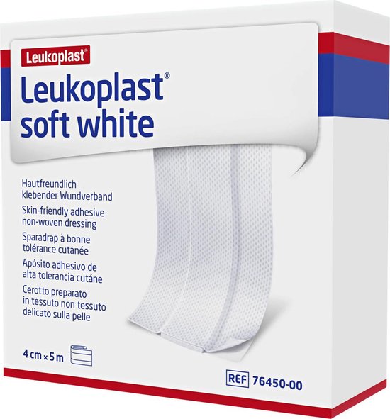 Leukoplast® soft white - op rol - 4 cm x 5 m - 1 st