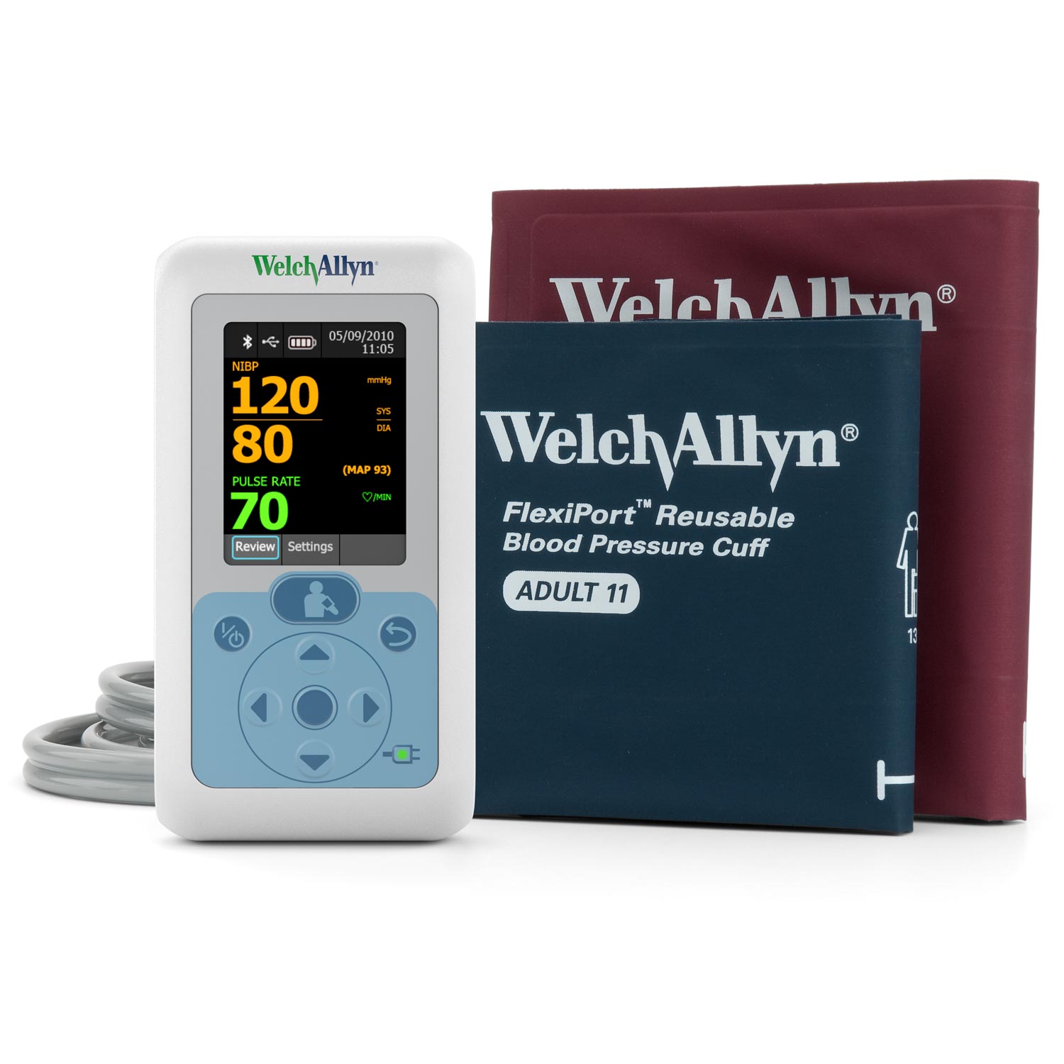 Welch Allyn digitale bloeddrukmeter ProBP 3400 - handmodel - SureBP technologie - 2 slangen Flexiport manchet maat 11 en 12 - 1 st