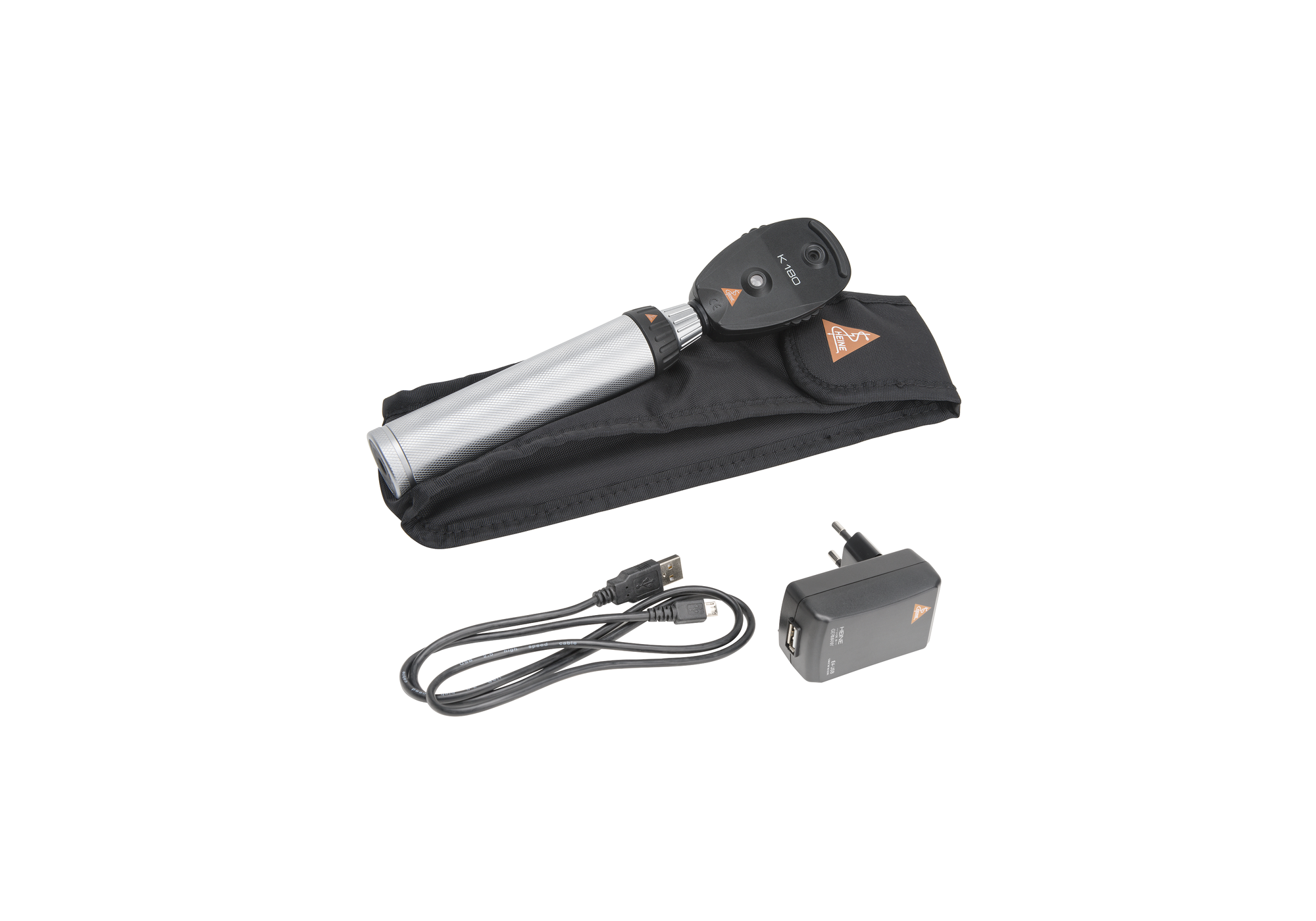 K180 ophtalmoscoop set kop - LED - 2,5V - batterij en handvat diafragme - etui - 1 st