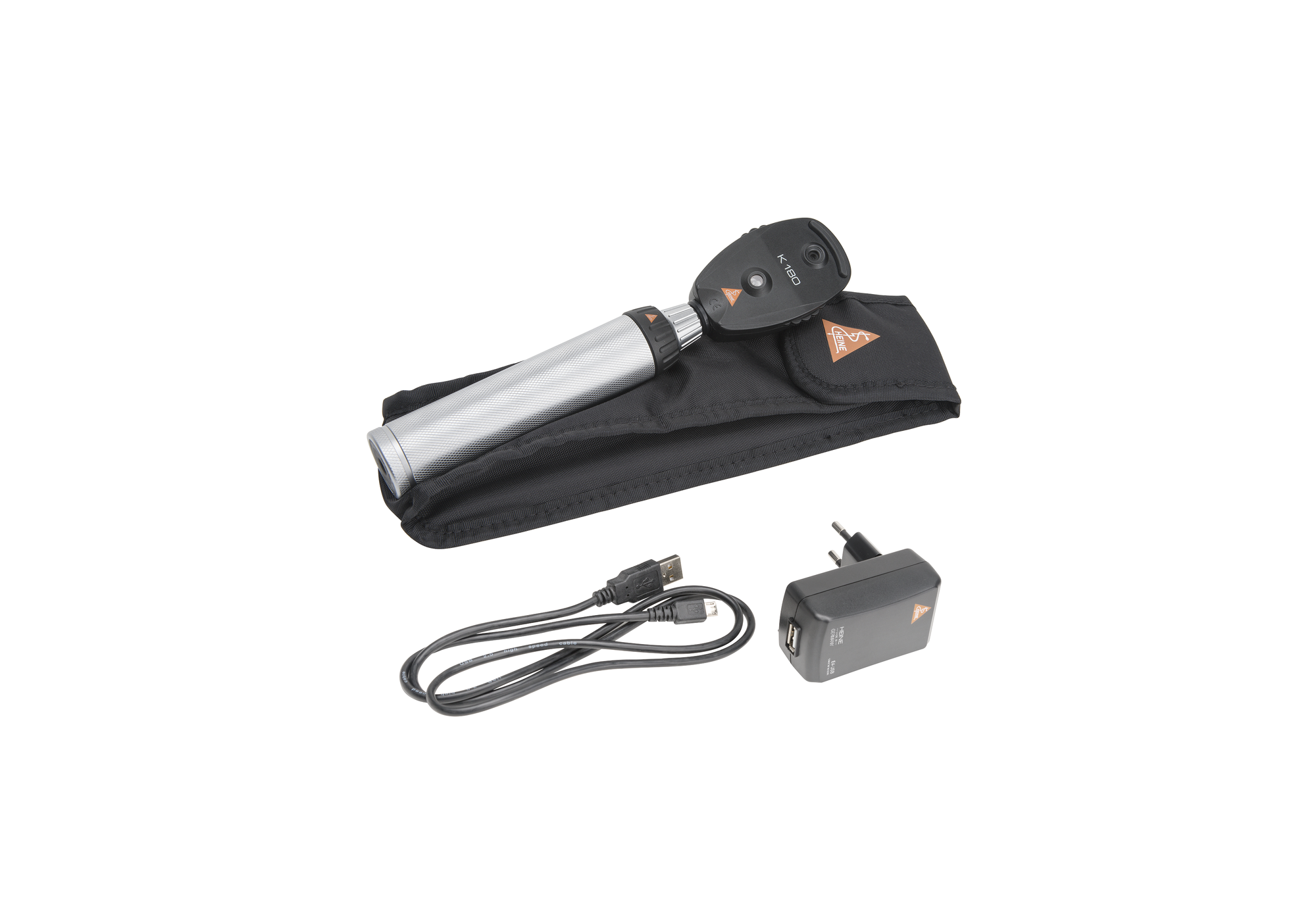 Heine K180 Ophtalmoscoop set kop - Led - 2,5V - Batterij en handvat diafragme - Etui - 1 st
