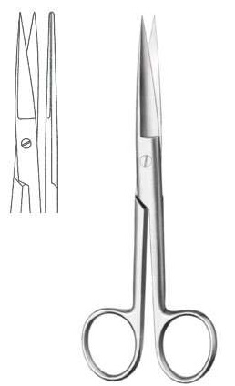 Standaard schaar - recht - scherp/scherp - 14 cm - 1 st