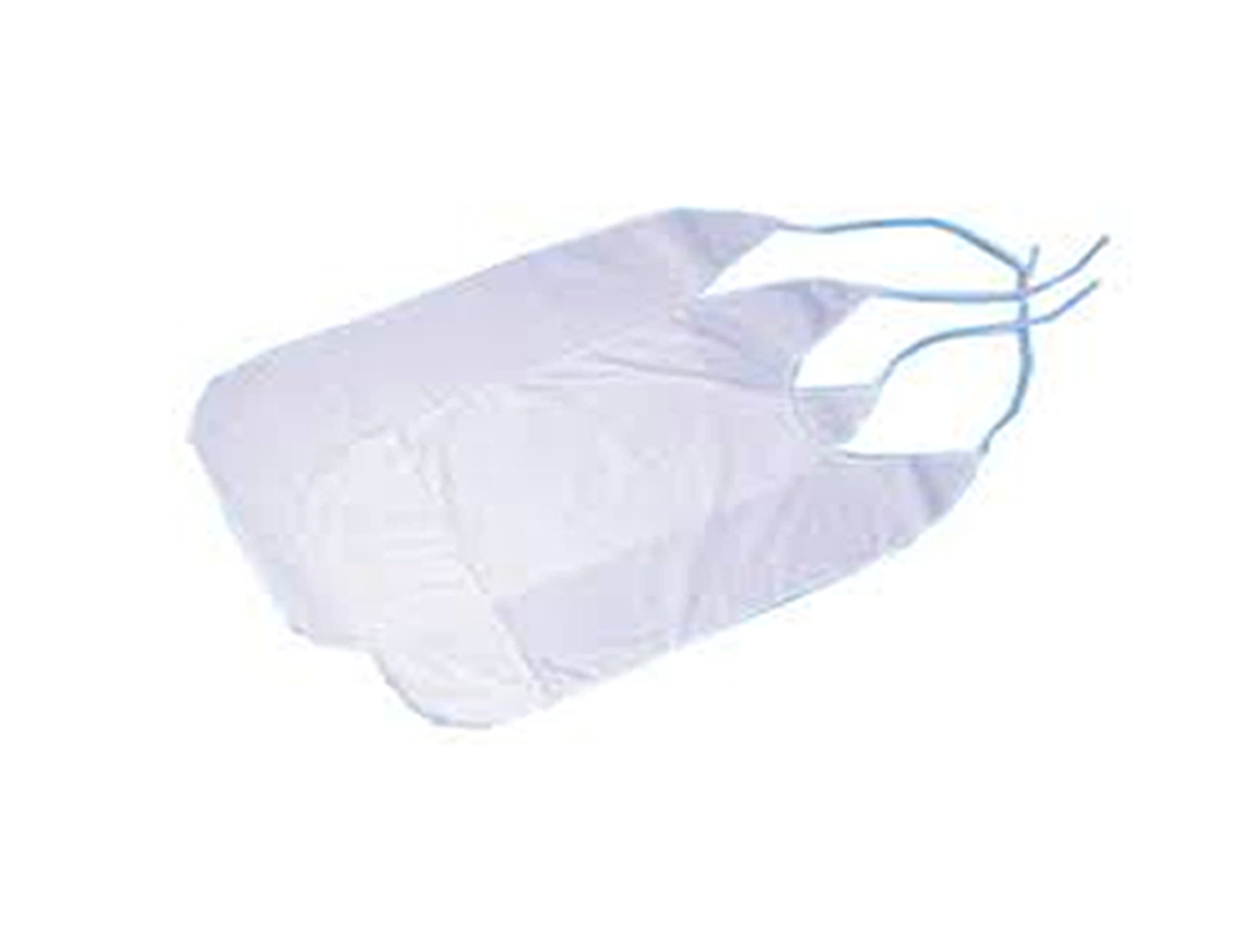 Bavoir blanc lavable - PVC/tissu éponge - sans ramasse-miettes - 70 x 40 cm - 1 pc