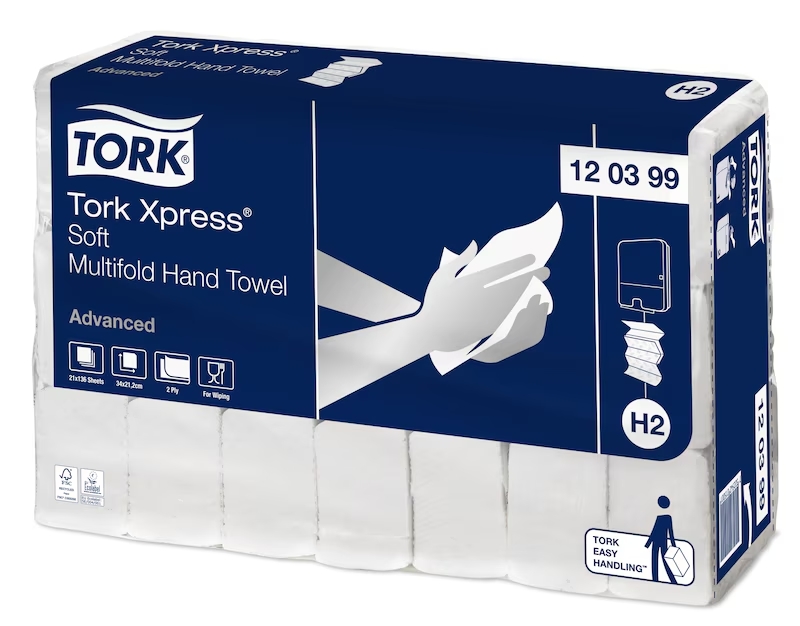 Tork Xpress® multifold advanced handtowel douce  H2 - 2-plis - 21,2 x 34 cm - 21 x 136 feuilles  - 1 pc