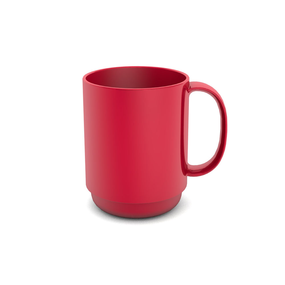 Drinkbeker - zonder deksel - 1 handvat - rood - 375 ml - 1 st