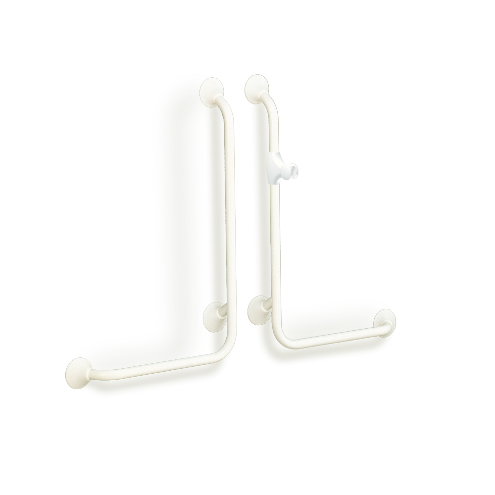 Linido gebogen wandbeugel 90° - 50 x 100 cm - rvs/wit: links - 1 st