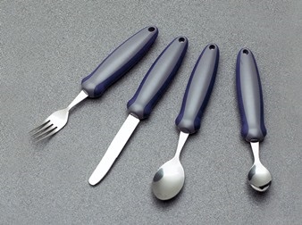 Couverts alourdis - 1 set de 4 pc (cuillère, fourchette, couteau, cuillère) - 1 pc