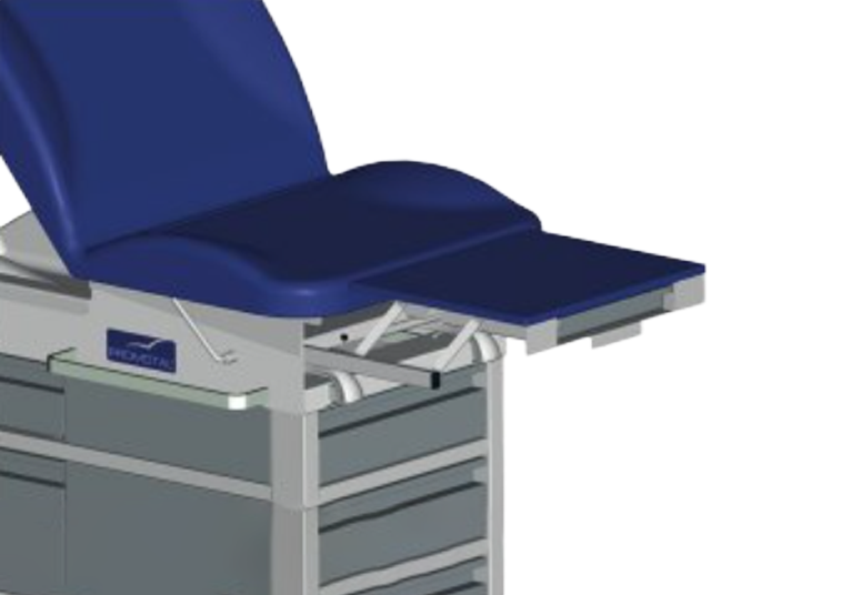 Verstelbare beensteunen op gelijk niveau voor Kompact onderzoekstafel - 1 st