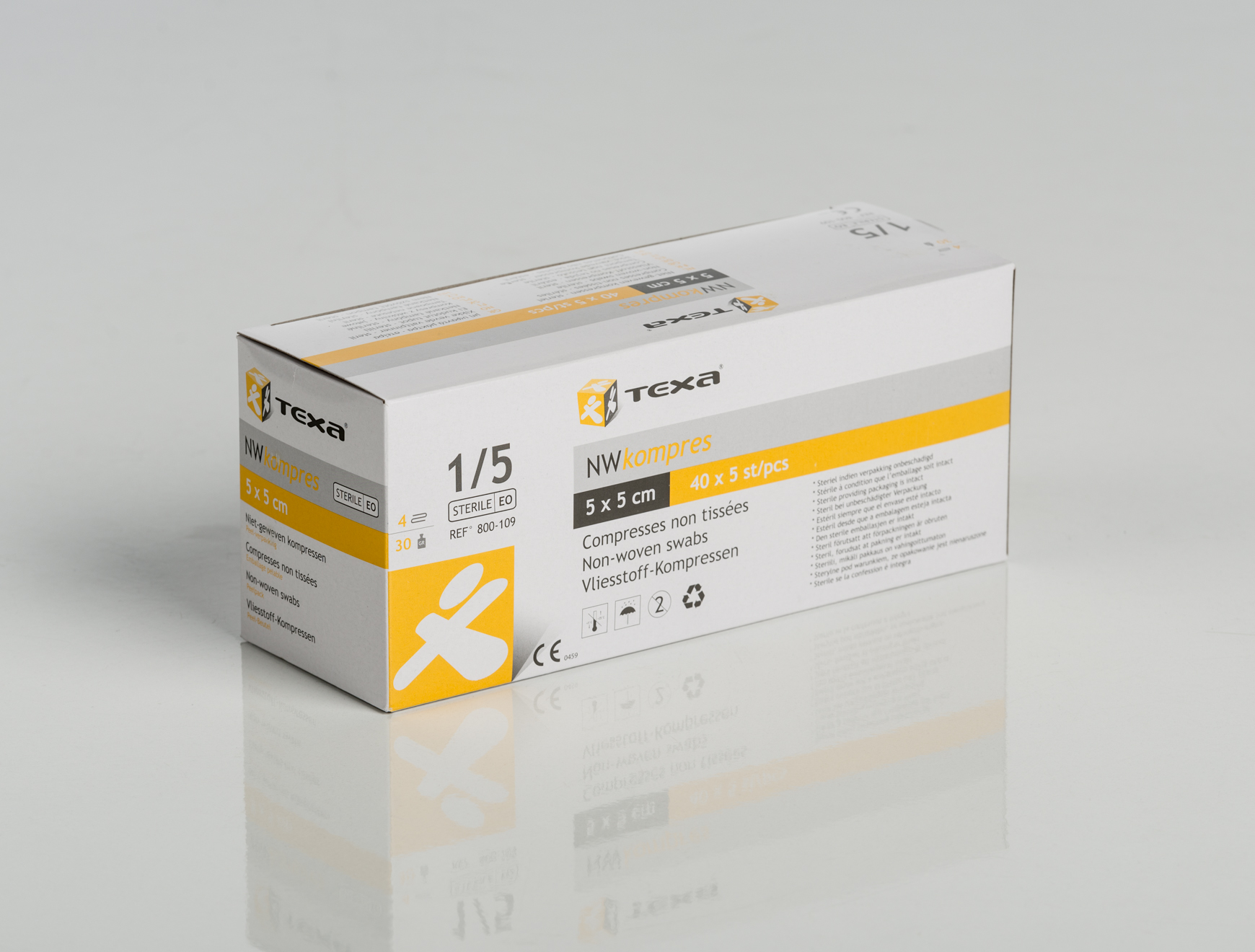 Texa® non-woven kompressen - steriel - 5 x 5 cm - 40 x 5 st
