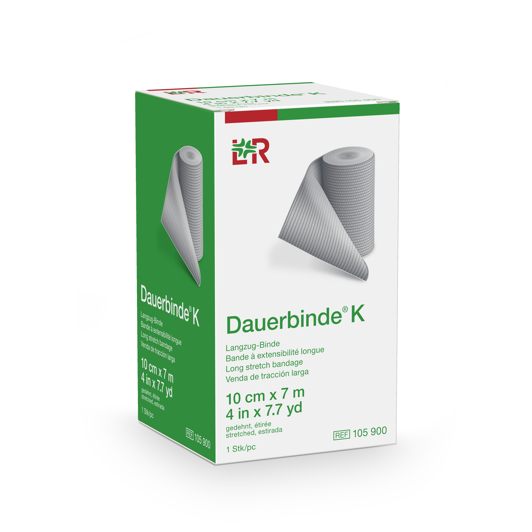 Dauerbinde® K - bande à allongement long - surface texturée - 10 cm x 7 m - 1 pc