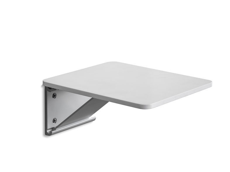 Linido compacte douchestoelting - corian wit/aluminium - 1 st