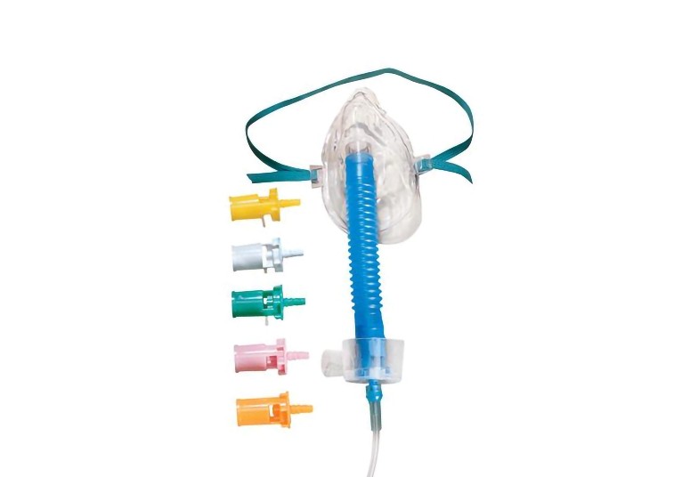 Venturi-Style Masker Adult trach. - 15 cm flextube + 6 diluter jets - 1 x 50 st