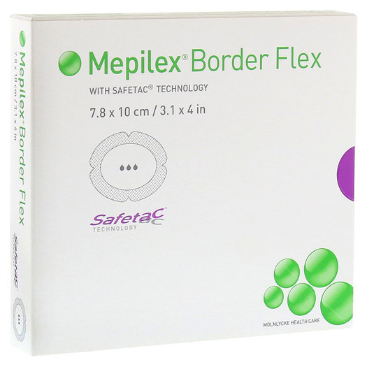 Mepilex Border Flex - ovale - 7,8 x 10 cm - stérile - 5 pcs