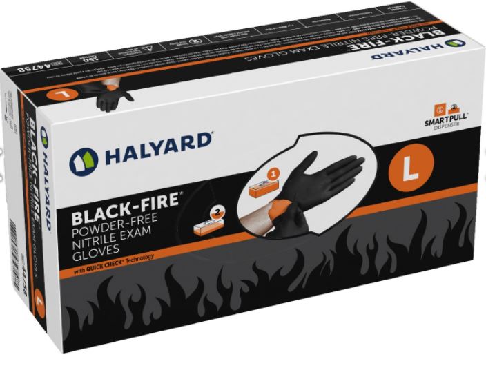 Gants d'examen Black-Fire Nitrile - non-stérils - L - 10 x 150 pcs