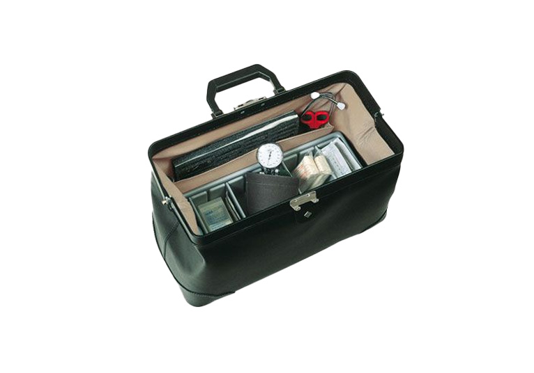 Mallette médicale Practicus - cuir - noir - 45 x 20 x 22 cm - 1 pc