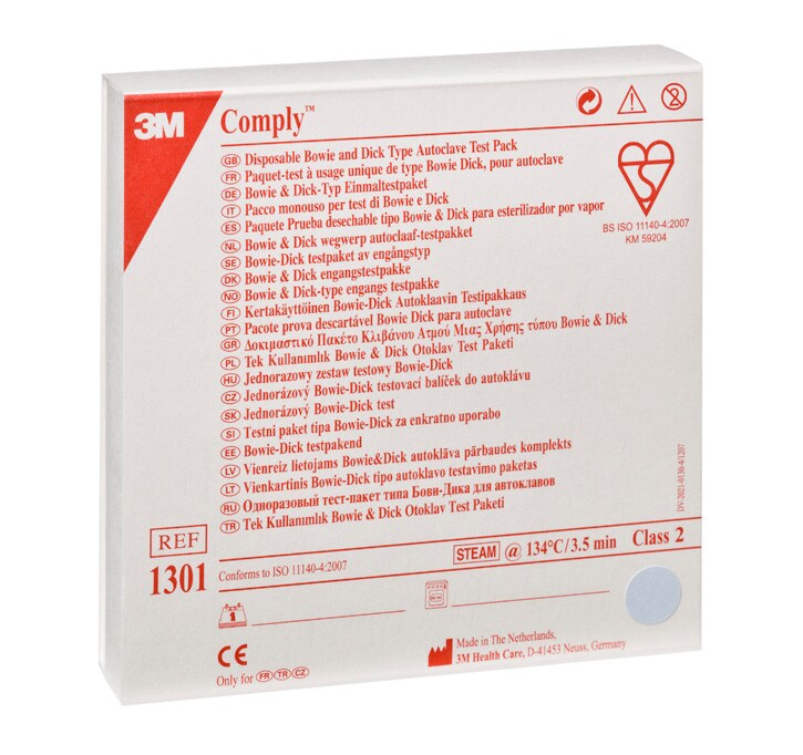 3M™ Comply™ test autoclave de Bowie & Dick II disposable - 20 pcs