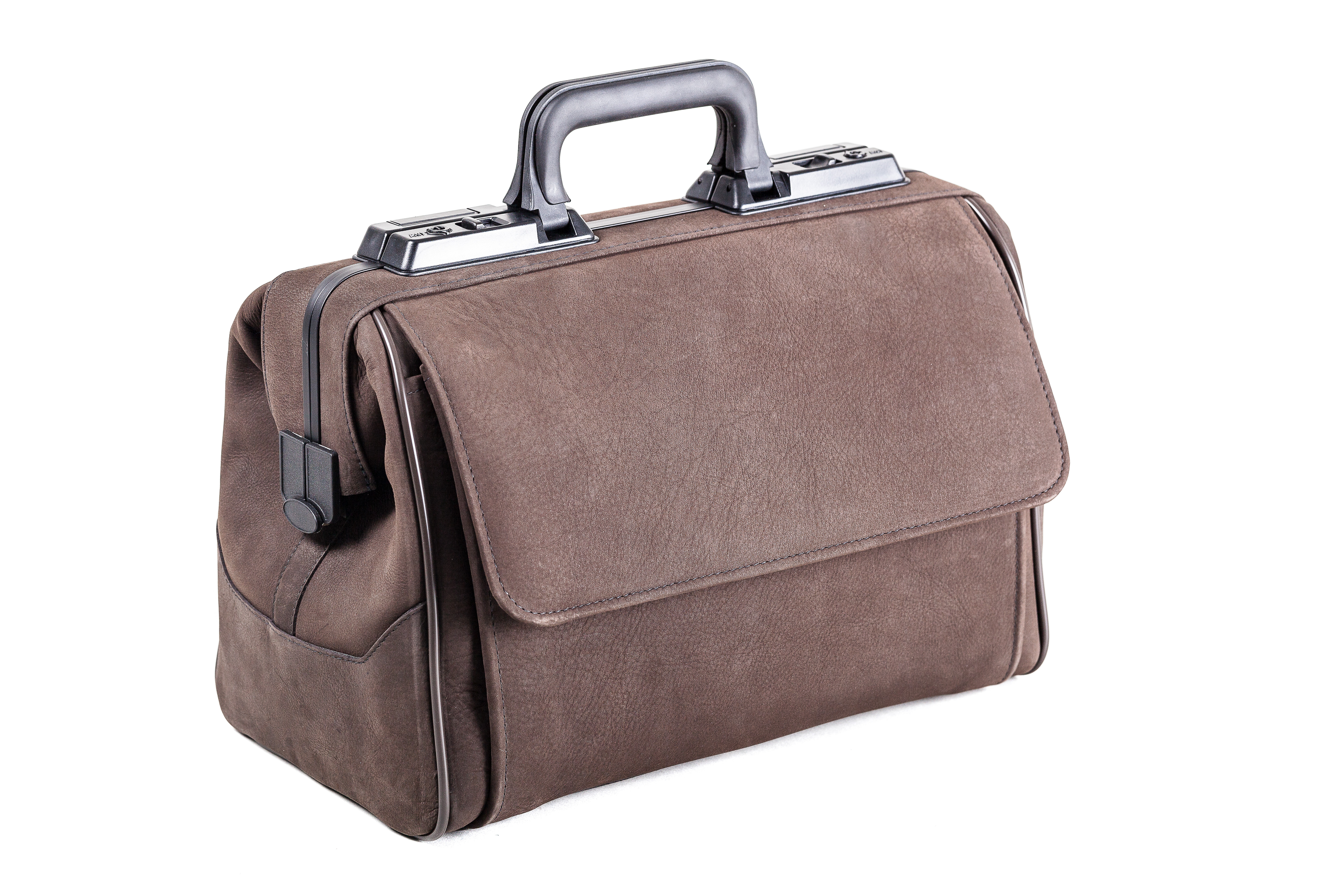 Malette médicale Rusticana petite taille - avec 2 poches externes - cuir de buffle - brun - 1 pc