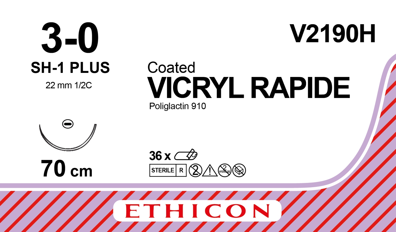 VICRYL RAPIDE™ fil de suture 3/0 - 22 mm - 70 cm - V2190H- 36 pcs