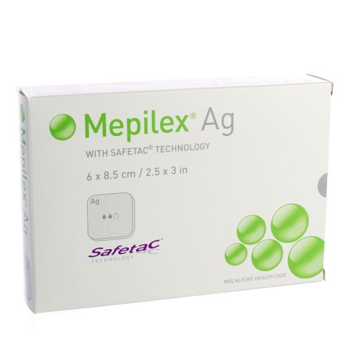 Mepilex® Ag - 6 x 8,5 cm - 5 st