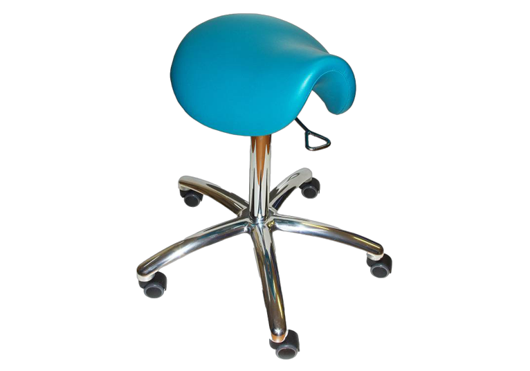 Zadeltabouret TR02 - wielen - 45 - 58 cm - standaard bekleding -  rood