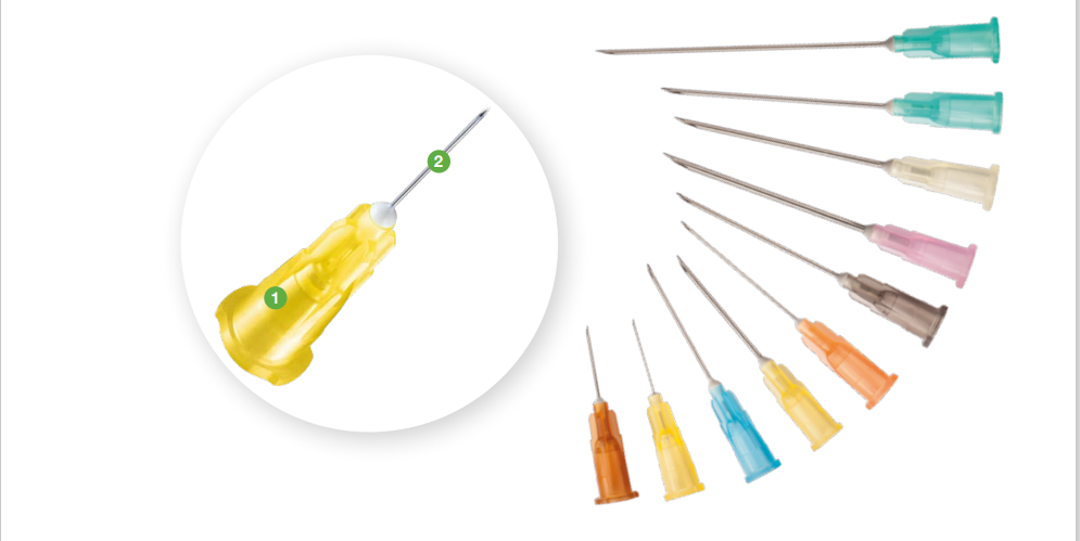 Agani™ naalden - 21G x 2" - groen - 100 st