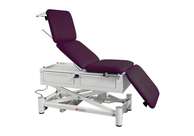 Onderzoekstafel Praxis 4 Comfort Elite - elektrisch in hoogte verstelbaar - Aubergine - 1 st