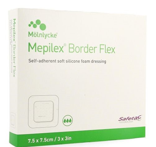 Mepilex® Border Flex - ovale - 7,5 cm x 7,5 cm - stérile - 1 x 5 pcs