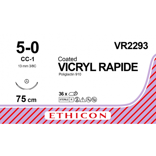 VICRYL RAPIDE™ hechtdraad 5/0 - 13 mm - 75 cm - VR2293 - 36 st